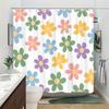 1 Bright Floral Shower Curtain - Pastel tones, durable polyester fabric, with hooks, perfect for bathroom decoration