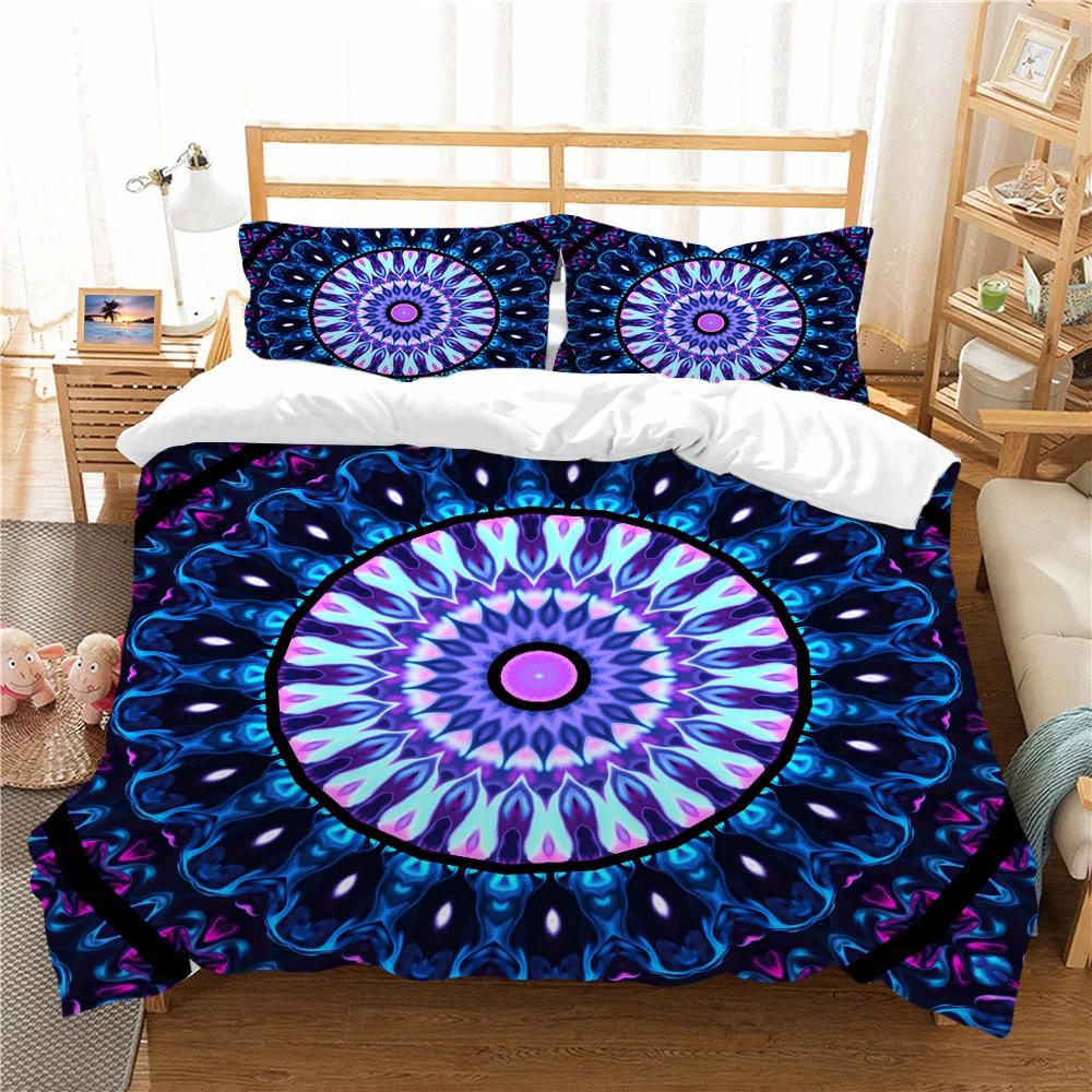 Mainland China Microfiber Fabric Beding Sets Luxury Housse De Couette 260X240 Cm 3D Print Mandala Duvet Cover Set Double Bed