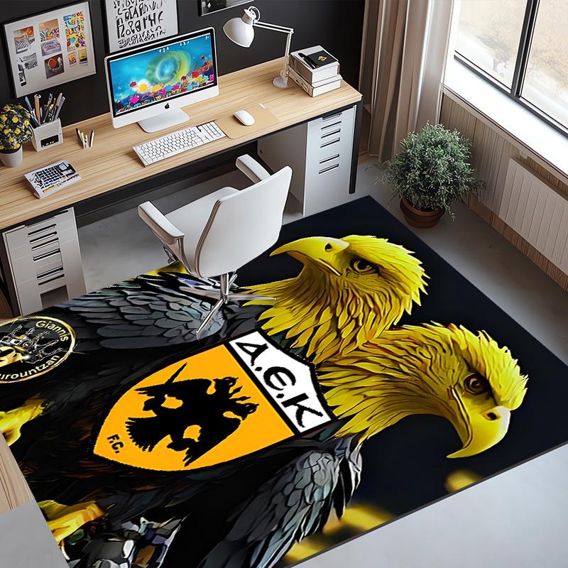 AEK Athens FC Pattern Rug, Indoor/Outdoor Mat, for Picnic, Gameroom, Bedroom, Office, Living Room, Home Decor Carpet, Birthday Gift