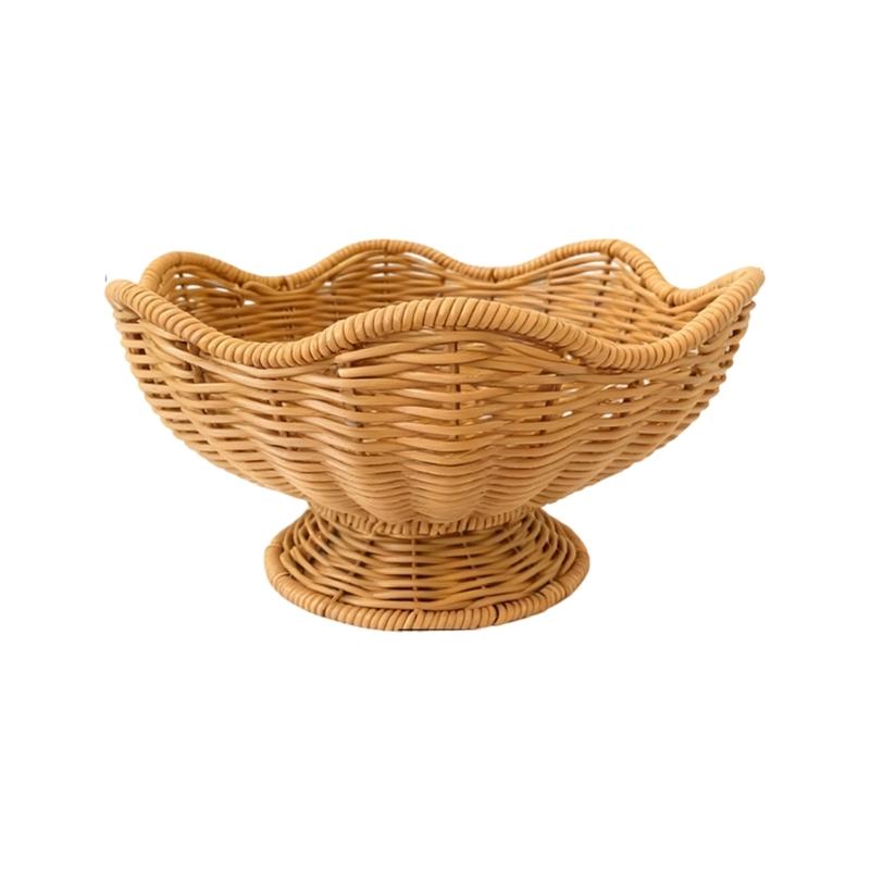 Modern Woven Kitchen Vegetable Basket Food Safe PP Materials Spacious Fruit Bowl Countertops Storage Solution