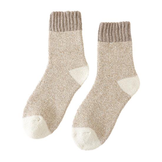 

Men Thickened Wool Socks Color-Block Winter Ribbed Terry Socks Breathable Warm Casual Crew Socks for Daily Errands Workout Outdoor Sports