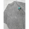 European sizes Men's Vintage Streetwear T-Shirt with Money & Skull Print, Loose Fit Casual Round Neck Short Sleeve Tee for Outdoor & Urban Fashion