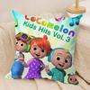 Cartoon CCoComelons Cute Cushion Cover Silky Short Plush Invisible Zipper Dustproof Sofa Pillow Case For Home Decor