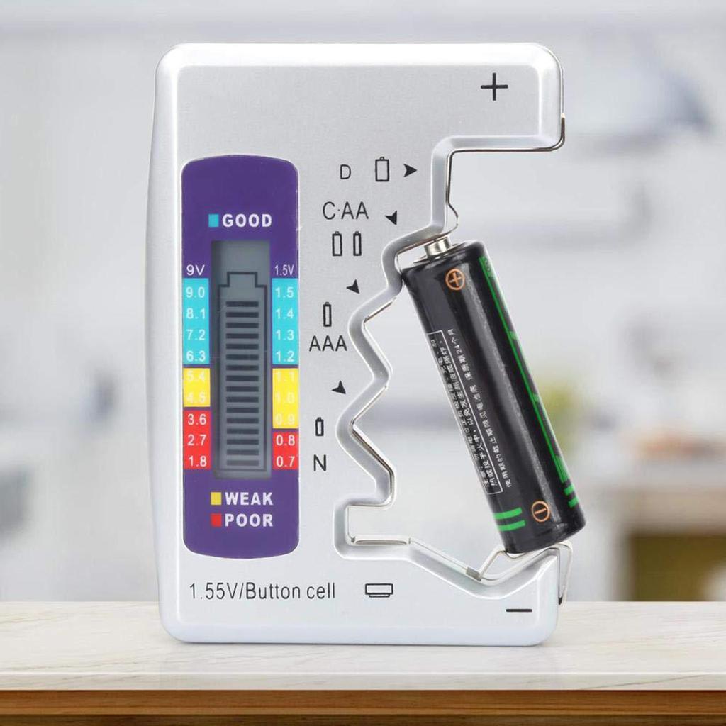 Digital Battery Tester LCD Display AA/AAA/9V/1.5V Button Cell Battery Capacity Check Detector Power Bank Detector Tool