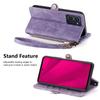 For HMD Pulse Pro Zipper Wallet Case Geometry Lines Leather Phone Cover with Strap