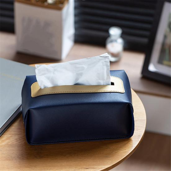 Decorative Tissue Box Wide Application Faux Leather Waterproof Detachable Napkin Case Pouch for Home