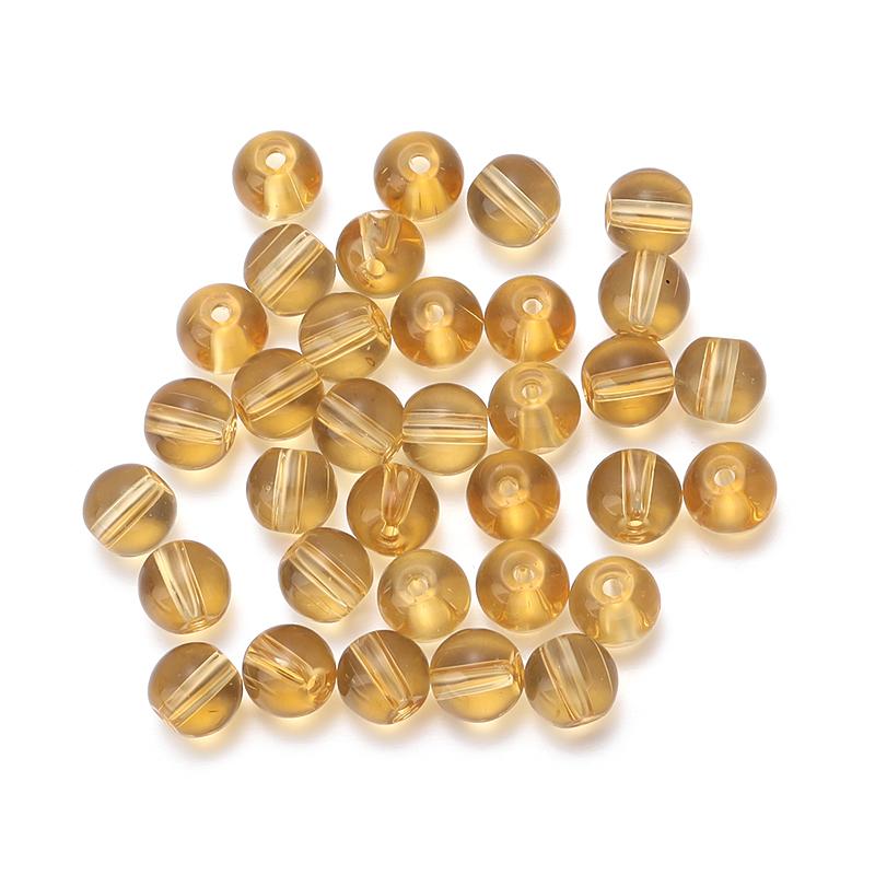 50 Stück Runde Glasperlen Bunt Transparent Glänzend Lose Perlen Für Schmuckherstellung DIY Basteln Halskette Armband Zubehör Großhande