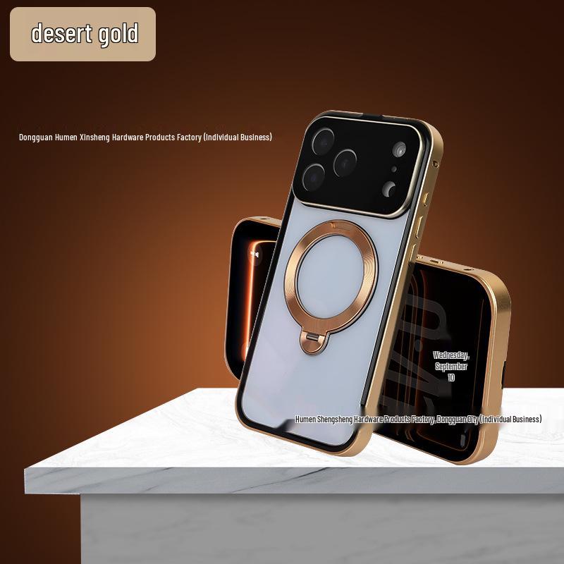 

Apple 17 Pro Max Sliding Metal Case with Rotating Magnetic Suction Cover for iPhone 16 Custom Logo