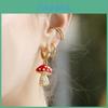 Fashionable Alloy Mushroom Earrings With Rhinestones Elegant Womens Ear Jewelry