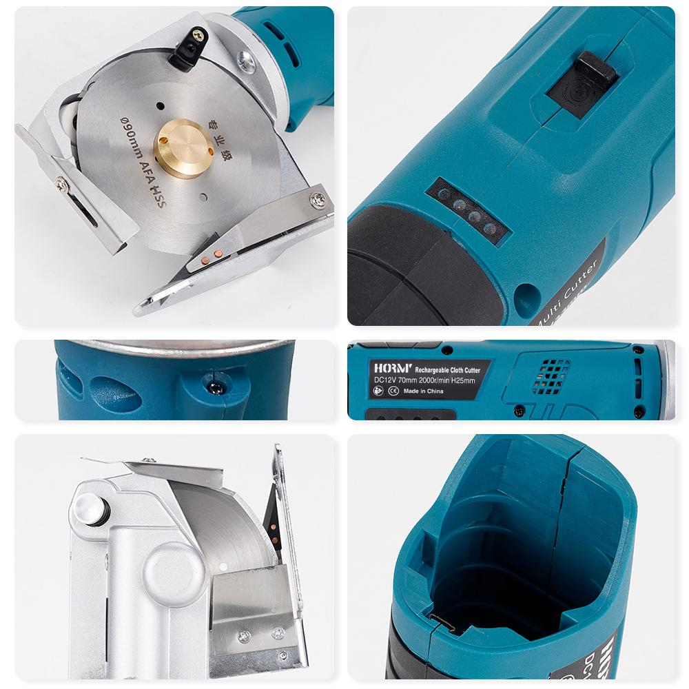 12V Electric Fabric Scissors Rotary Blade Fabric Cutting Tool Leather Cloth Sewing Electric Cutter Saw Tool For Bosch Battery
