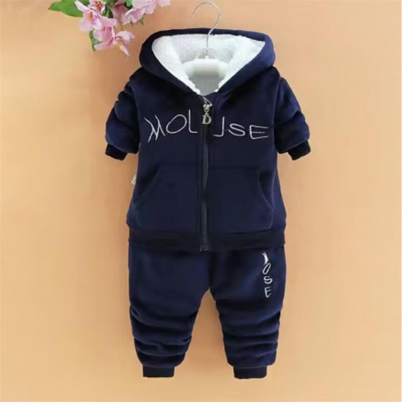 

Осенне-зимний комплект из двух предметов для девочек: утепленное пальто с подкладкой + утепленные штаны на шнурке 80cm