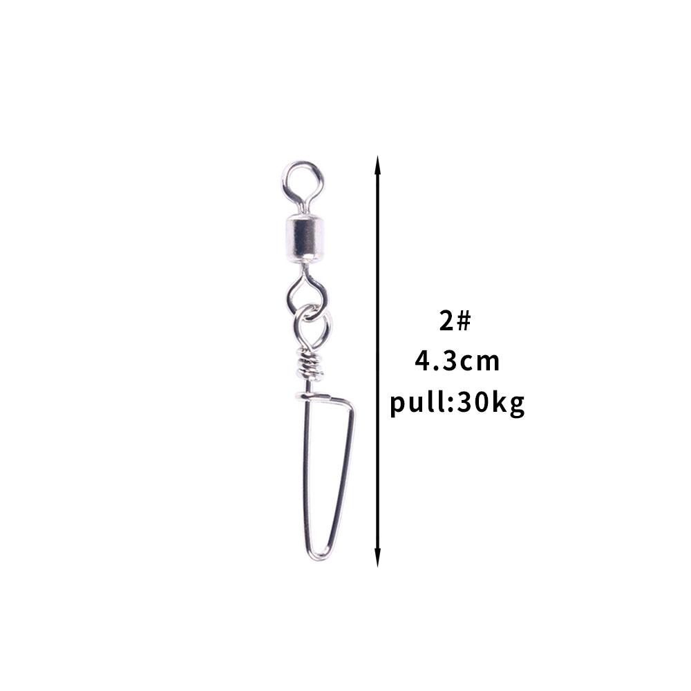 50pcs/ Stainless Steel Fishing Connector 8-word ring connector Rolling Snap Swivels Fishing Tackle Lure Tool