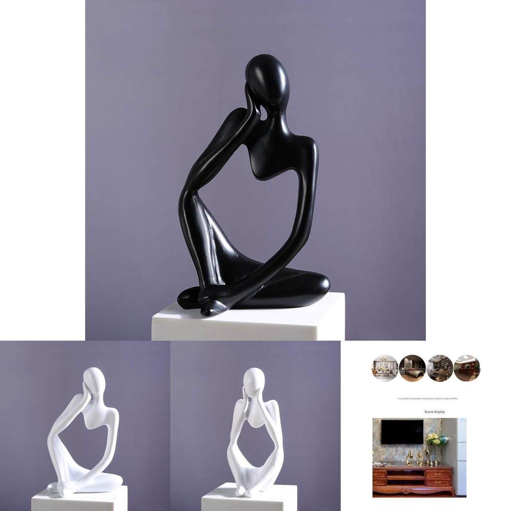 Unique Hollow Design Resin Thinker Sculpture Statue Elegant Home Decoration Gift