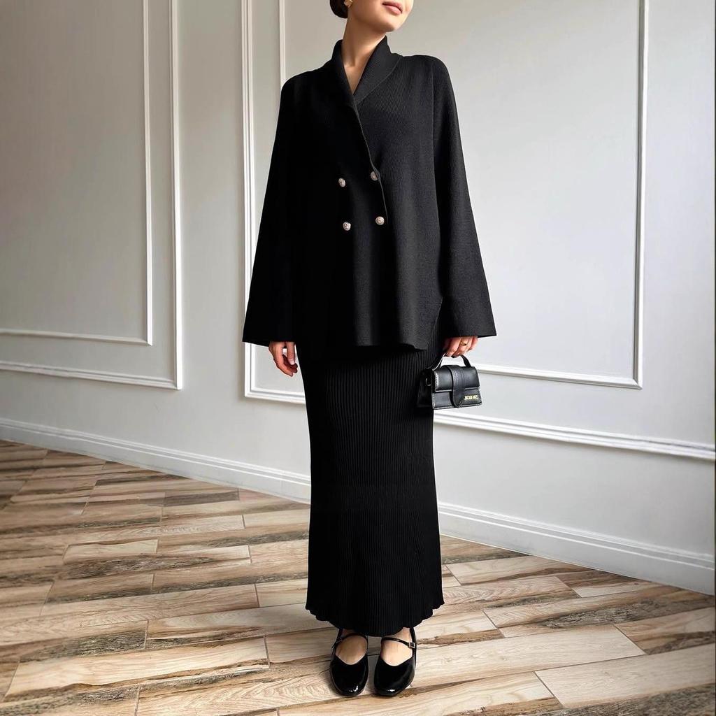 2025 Autumn European & American Women's Warm Loose Knit Wool Dress - Little Fragrant Style