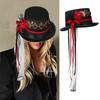 Halloween Hat with Ribbon Top Hat Steampunk Costume Accessories Cosplay Prop for Men Women Vintage Hat