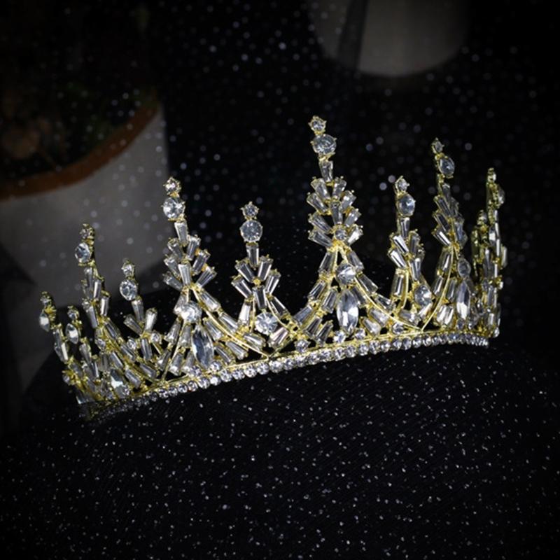 Bridal Wedding Crown Headband Rhinestones Crystal Hair Hoop Vintage Hairband for Party Prom Halloween Costume Headpie