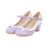 Size 32-48 Girls High Heel Lolita Shoes Woman Patent Leather Cute Bow Mary Jane Pumps Bride Wedding Party Shoes Red Pink Black
