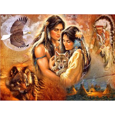 5D Diy Diamond Painting Tribe Diamantové vyšívání Křížovým stehem Home Decor Ručně vyráběné dárky