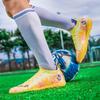 Men's High Top Football Boots Rubber Soft Sole Short Spikes Artificial Turf Leather Youth Children's Football Boots