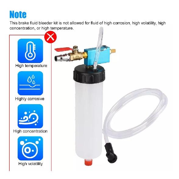 1*Brake Clutch Fluid Pneumatic Vacuum Bleeder Kit Power Steering Change Oil Tool