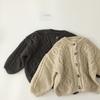 Jenter Strikket Genser Cardigan Mote Baby Grov Ull Hamp Retro Cardigan Gutter Jakke Barneklær
