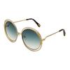 Occhiali da Sole Rotondi in Metallo Retro Vintage Chloe Unisex Occhiali da Sole Dorati CH114SC