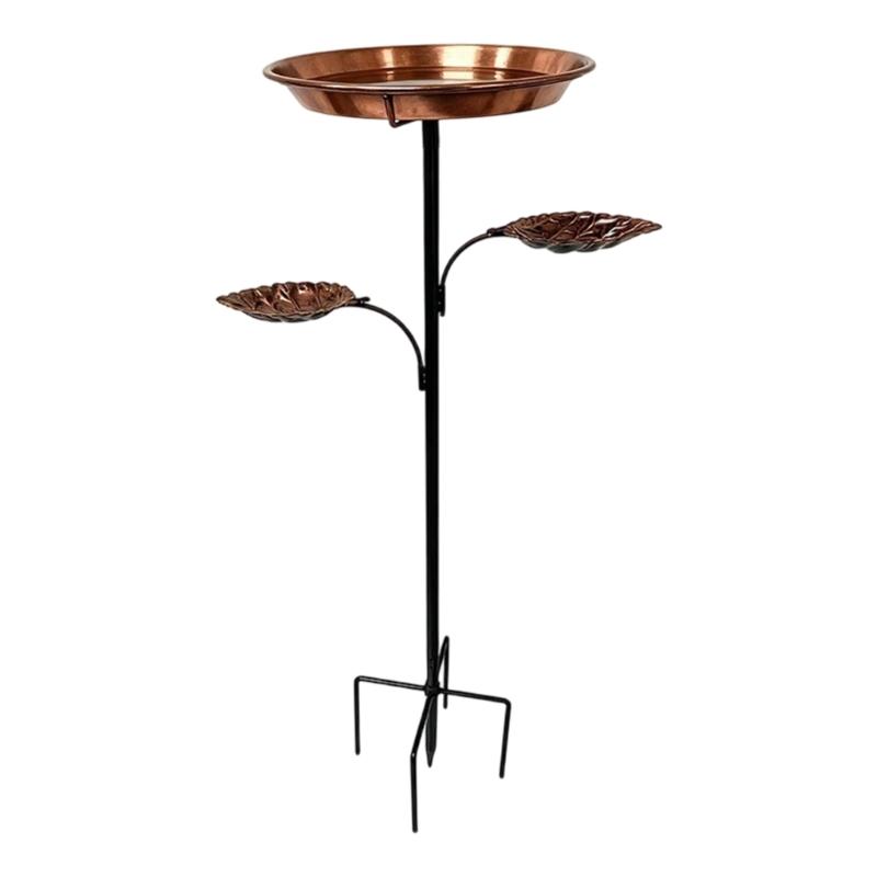 Elegant Metal Bird Bath And Feeder For Garden With Stable 5 Leg Base Attracts Wild Birds Patios Outdoor Decors