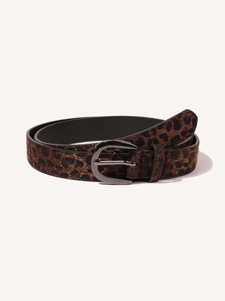 Fashion Faux Leather Leopard Print Womens Belt With Pin Buckle For Casual Wear