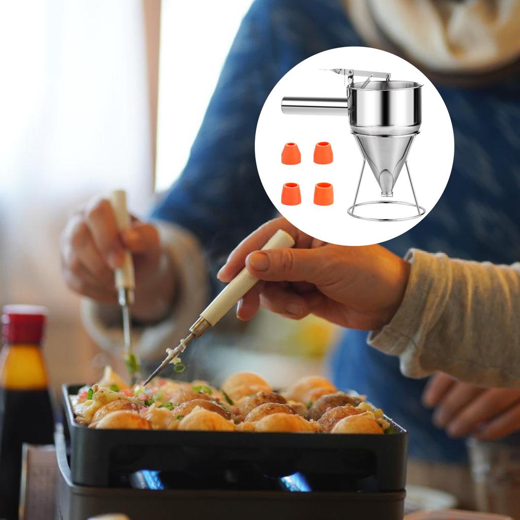 Professional Grade Funnel Cone Shape Funnel Sturdy Takoyaki Funnel Ideal For Home Cooks And Culinary Enthusiasts