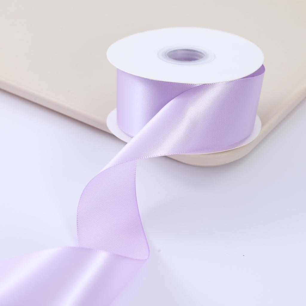 Stock 1.5 Inch 25Y Single Face pink Silk Ribbon Solid Color Polyester Satin Ribbon for Garment Accessory Gift Package
