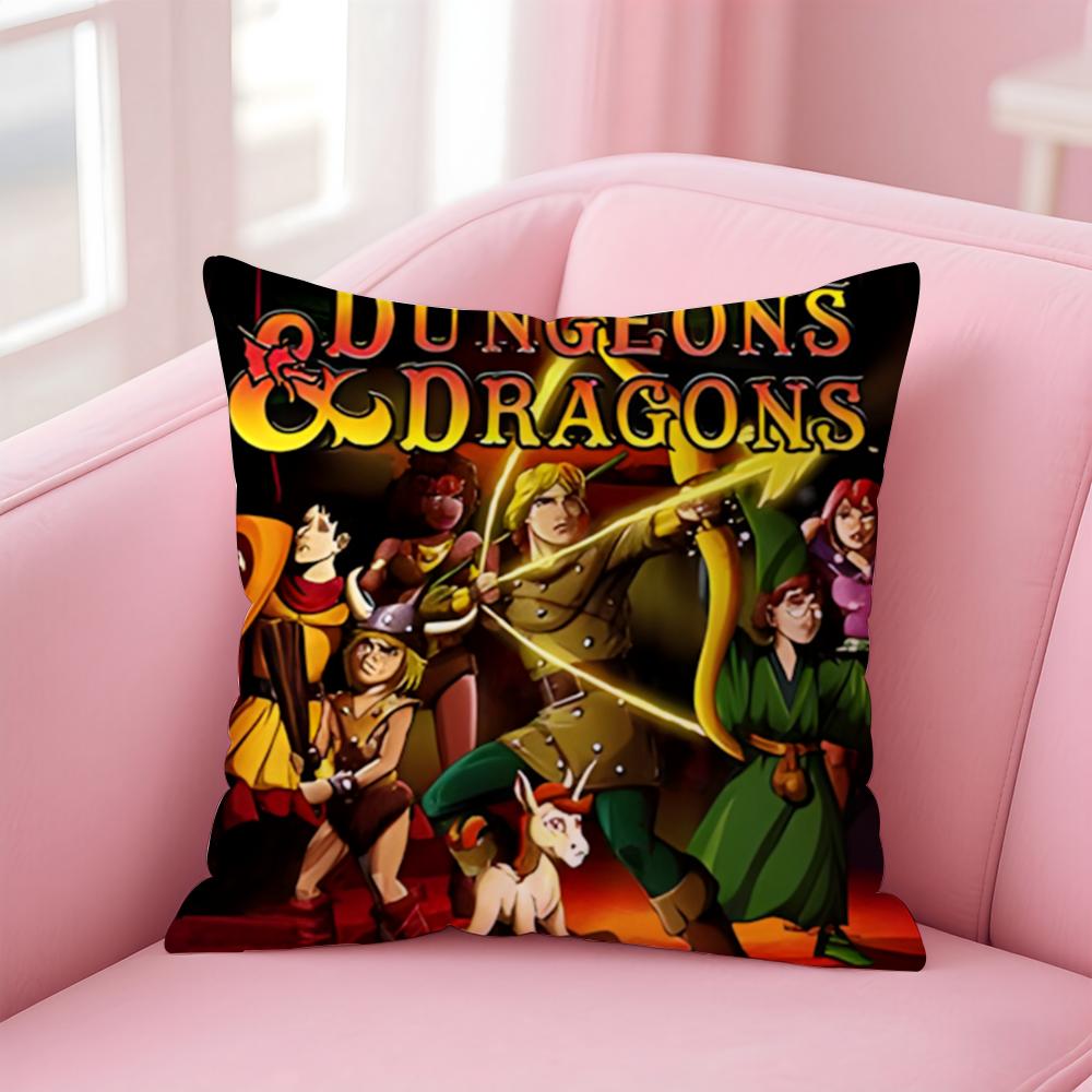 D-Dungeons & Dragons Game Cushion Cover Home & Car Multi-Scene Pillow Cover - Reversible, Soft & Durable for Daily Use