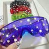 Oversized Diamond Goggle Sunglasses Women Men Fashion One Piece Windshield UV Protection Punk Rhinestone Sunglasses Feminino Man