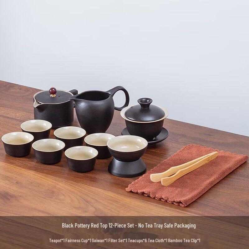 

Japanese Style Silver & Black Pottery Tea Set