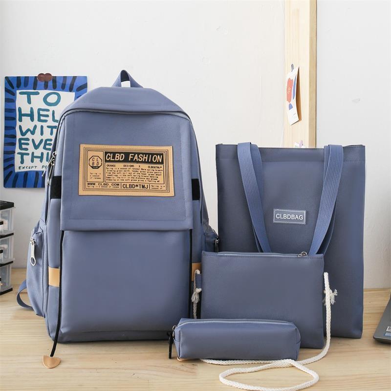 Backpack Pattern Letter Stylish Street Style Men Nylon High Schoolbag Capacity