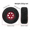 4 Pieces 1/18 1/24 RC Crawler Car Wheels and Tires Accessory Aluminum Alloy Easy to Install