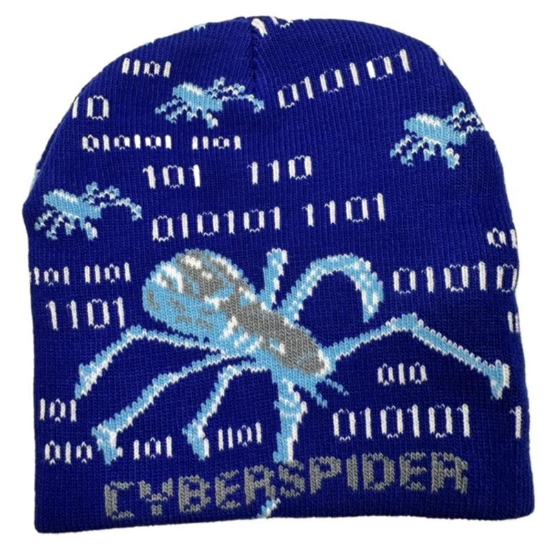 

Эластичная ветрозащитная зимняя шапка, вязаная шапка с жаккардовым узором «Пауки» на Хэллоуин для женщин и мужчин, шапка, сохраняющая уши в тепле, шапка для катания на лыжах и велосипеде 1 синий