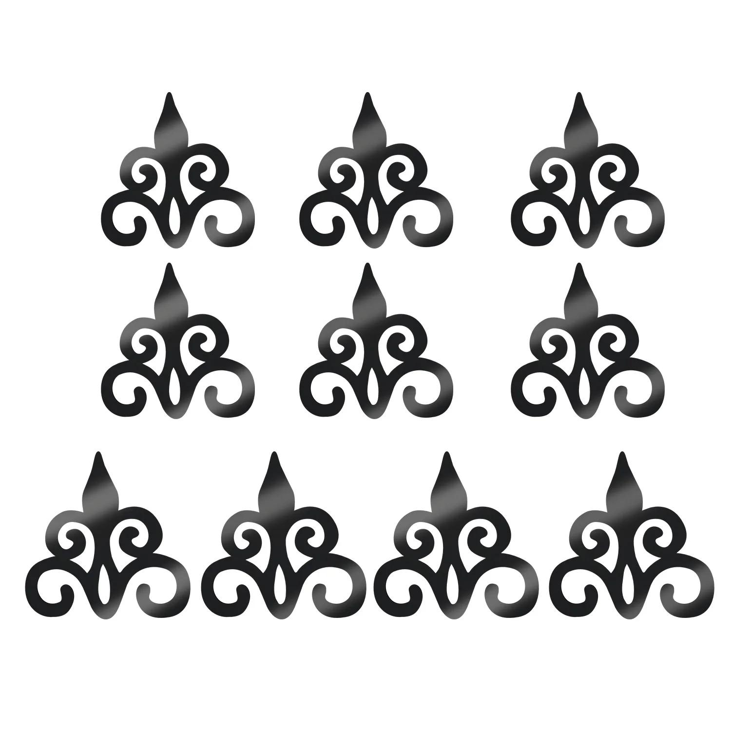 

10 шт. 3D наклейки на зеркальную стену, полые отражающие зеркальные наклейки, акриловые съемные наклейки, самоклеящиеся художественные фрески, домашний декор 10pcs 12.7x12.7cm чёрный