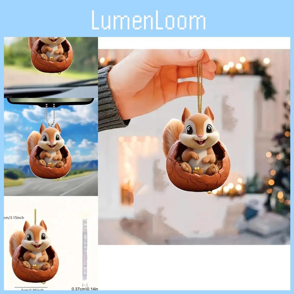 Delightful Acrylic Squirrel Car Hanger Keychain Perfect For Backpack Decoration