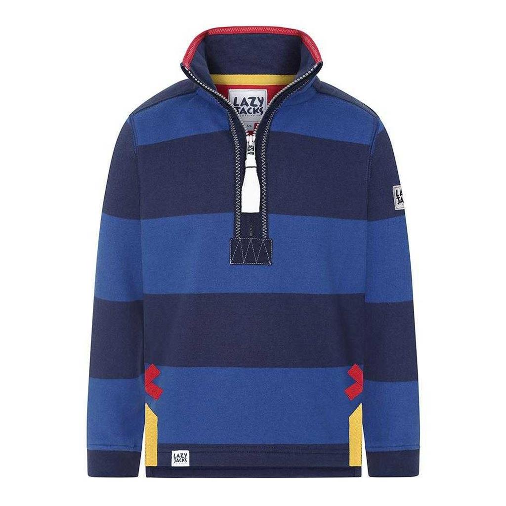 Lazy Jacks Boys Striped Half Zip Sweatshirt