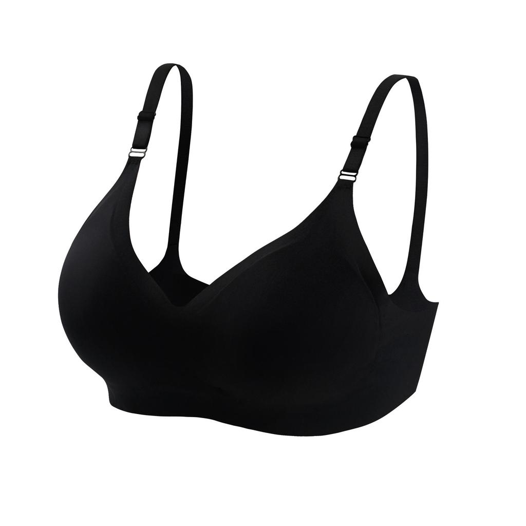 Seamless Wireless Push-Up Bra for Large Busts - Comfortable, Breathable, Lightweight with 4 Hooks