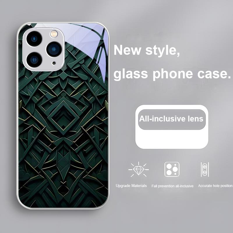 Honeycomb filter bronze purple For Iphone 16 Plus 15 14 13 12 Mini 11 Pro Max X XS XR 7 8 Plus 2022 Tempered Glass Phone Case