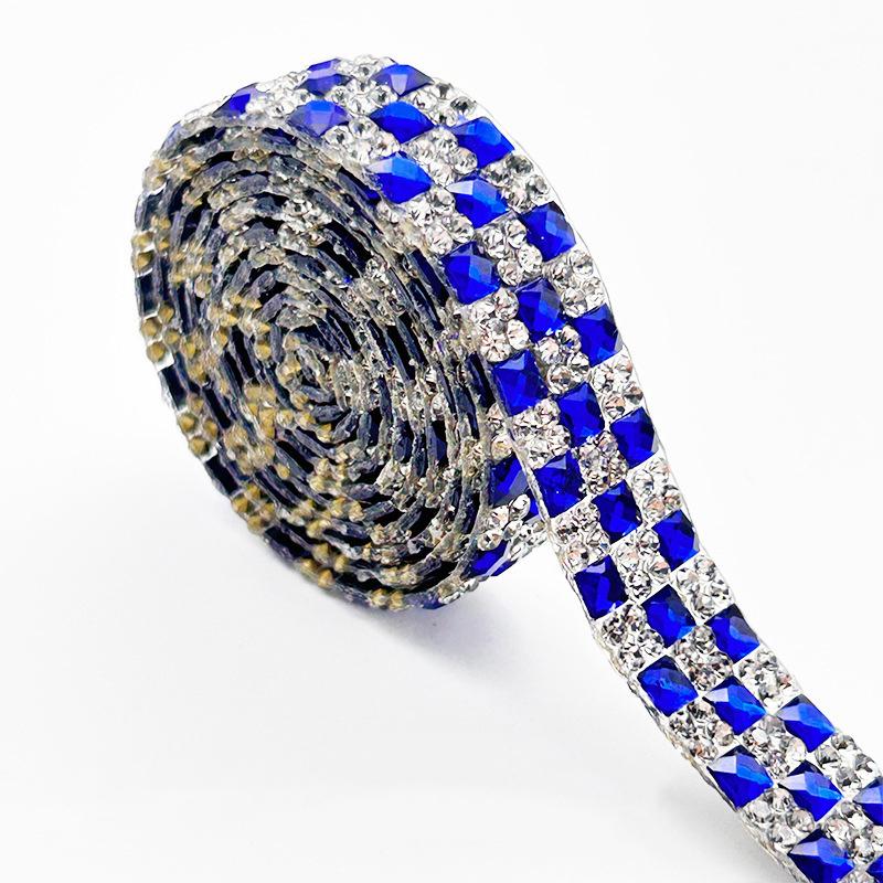 3 Yards Kristall Selbstklebende Strasssteine Aufkleber Mehrfarbig Kristall Motiv Strasssteine Verzierungen Band Diy Kleidung Schuhe Spitze