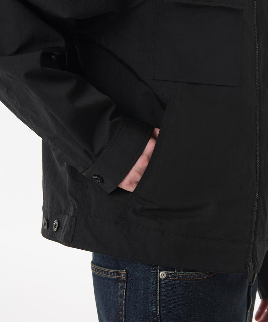 Musinsa Standard Nylon Crease Double Pocket Zip-Up Jacket [Black]