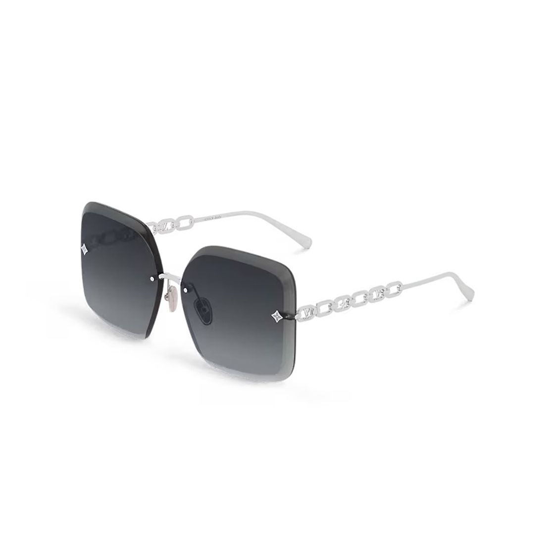 

Louis Vuitton Square Metal Irregular Frame Sunglasses Women sunglasses Silver Z2161U F,Silver