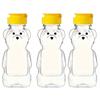 240ml Plastic Bear Honey Bottle Jars Empty Honey Squeeze Container with Flip-lid Reusable Bear Shaped Juice Bottle for Syrup Sauce Storing Dispensing