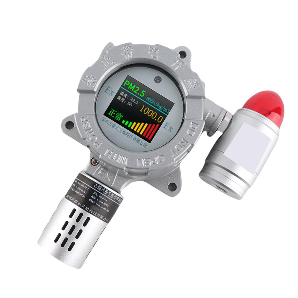 Industrial Dust Detector Explosion Proof Dust Concentration Alarm Detector with Remote Control 100‑240V US Plug