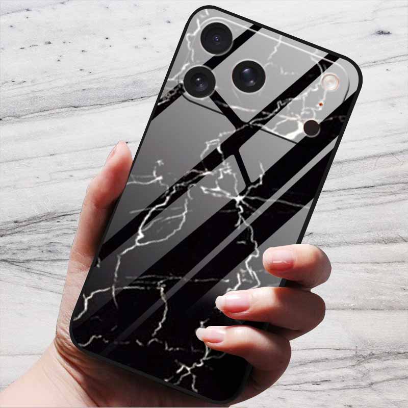 Cartoon Patterns Case For iPhone 17 Pro Plus Capa 17 Pro Max Bumper Luxury Tempered Glass Hard Back Cover iPhone17 Air Funda