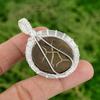 Moroccan Mud Crack Fossil Gemstone Sister Wire Wrap Pendant 925 Sterling Silver