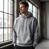 Felpa con cappuccio da uomo a tinta unita, felpa casual per l'uso quotidiano