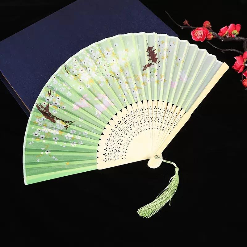 1pc-Multi-colored hand folding fan, bamboo folding fan, hand folding fan for church wedding gifts, party discount